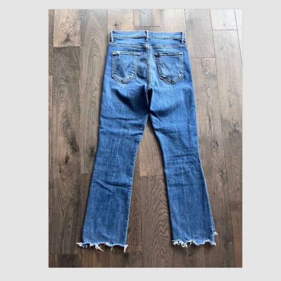 Mother The Insider Crop Step Chew Jeans Size 27 High Rise Denim Dancing on Coals - Picture 7 of 10